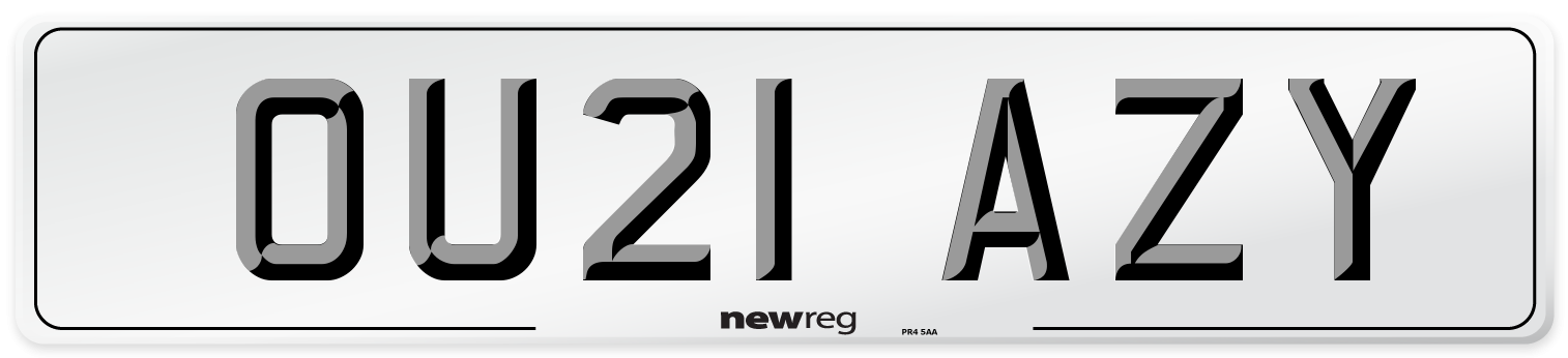 OU21 AZY Number Plate from New Reg